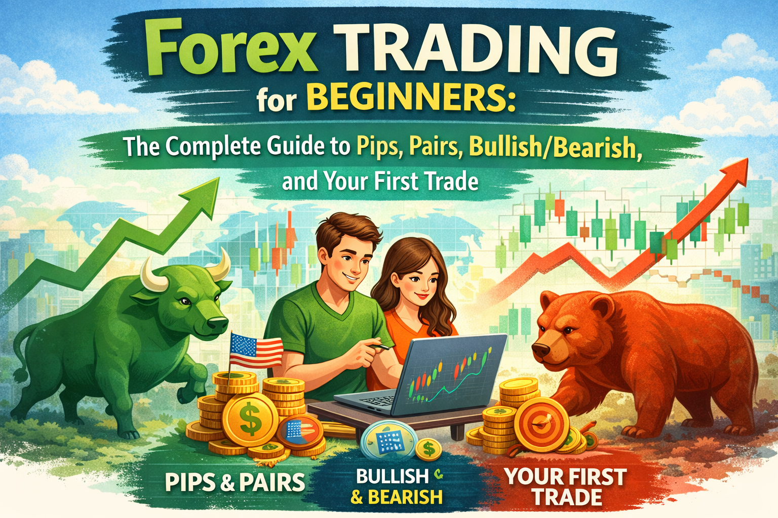 Forex Trading for Beginners: The Complete Guide to Pips, Pairs, Bullish/Bearish, and Your First Trade