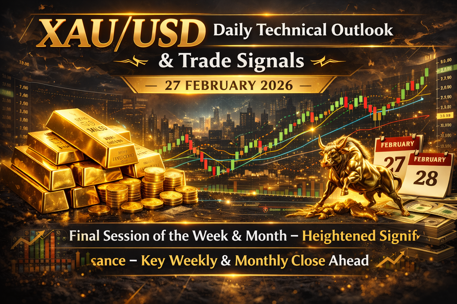 XAU/USD Daily Technical Outlook & Trade Signals — 27 February 2026